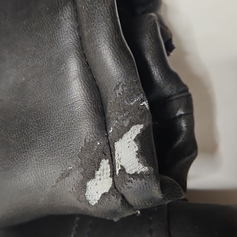 Harley Davidson Kids Black Faux Leather Jacket, Quilted Inside. Size 4 - Picture 6 of 16